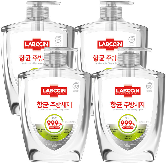 랩신 주방세제 라임향, 750ml, 4개