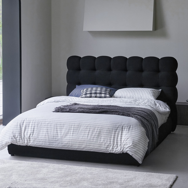 도모디자인 크로운 패브릭 침대 프레임 단품 방문설치, 블랙