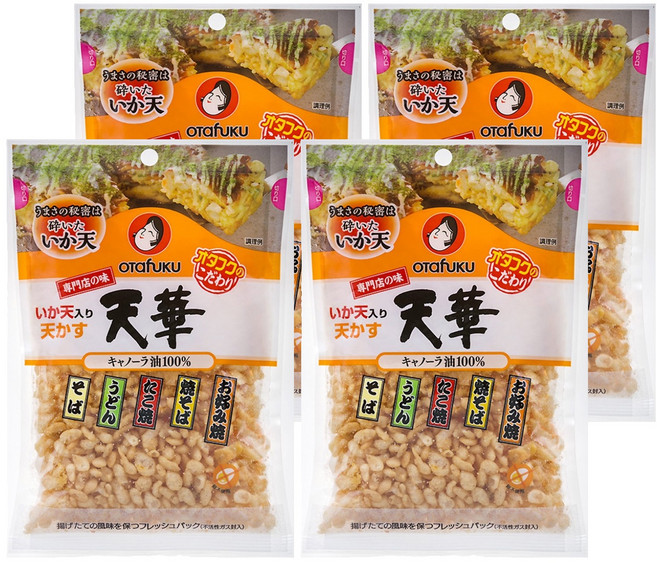 오타후쿠 이카텐 텐까스 오징어맛 우동 후레이크, 4개, 50g