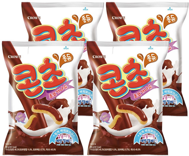 크라운 콘초 초코가나슈, 66g, 4개