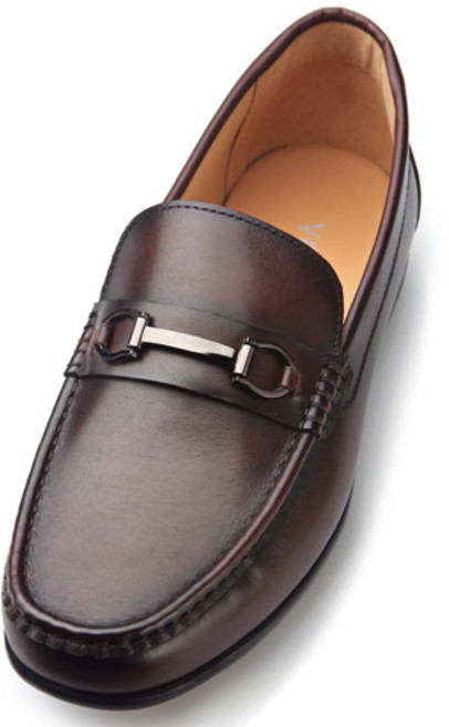 VONIN 남성용 소가죽 스팩터클장식 플랙스 소프트레더 드라이빙 로퍼화 TS165DBR