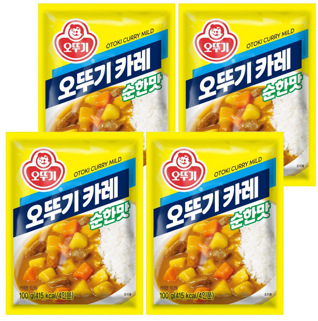오뚜기 카레 순한맛, 100g, 4개