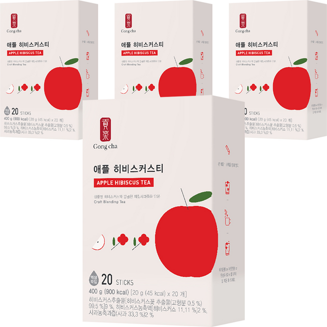 공차 애플히비스커스티, 20g, 20개입, 4개