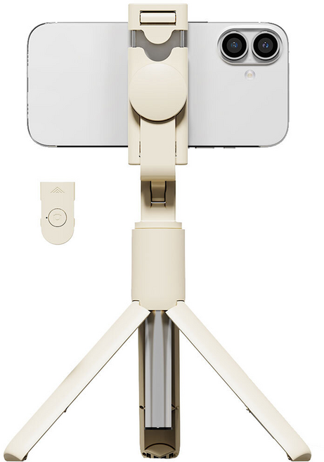 누아트 무선 블루투스 경량 스마트폰 삼각대 셀카봉 세트, N-ST-L01, 아이보리, 1세트