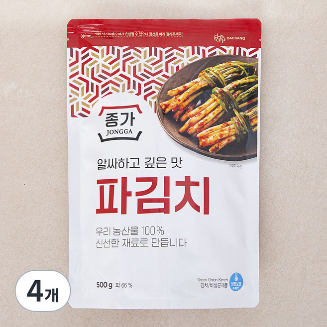 종가 알싸하고 깊은 맛 파김치, 500g, 4개