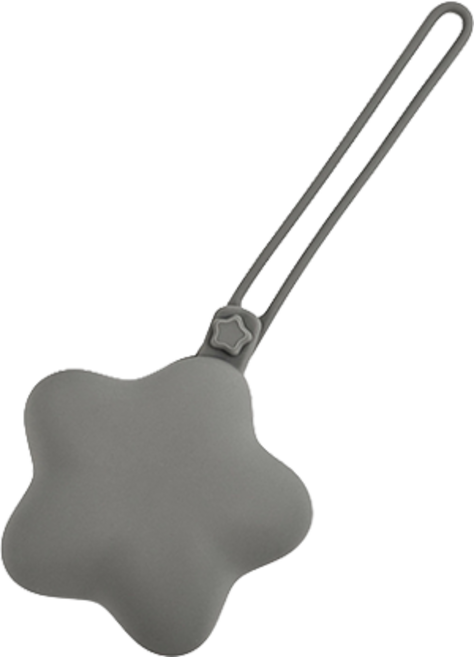 인아트 유모차 걸이 실리콘 별 모양 공갈 젖꼭지 보관함, 웜 그레이, 1개