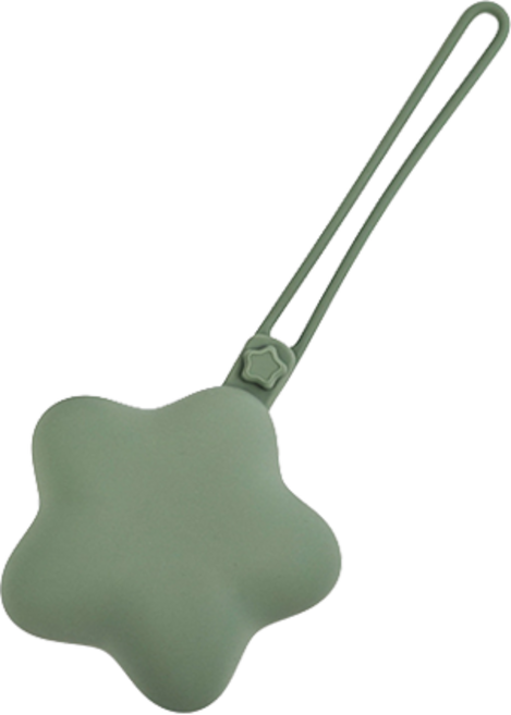인아트 유모차 걸이 실리콘 별 모양 공갈 젖꼭지 보관함, 세이지 그린, 1개