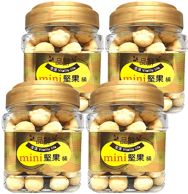 品鮮生活 mini堅果桶 原味夏威夷豆, 300g, 4桶