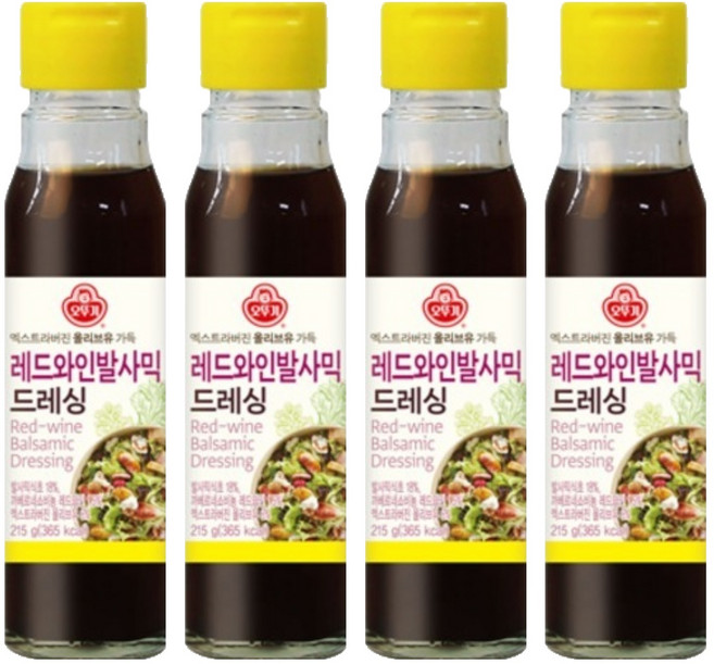 오뚜기 레드와인 발사믹 드레싱, 215g, 4개