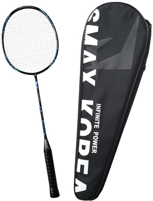 스맥스코리아 풀카본 초경량 배드민턴 라켓 68g, 테세우스 블랙, 1개