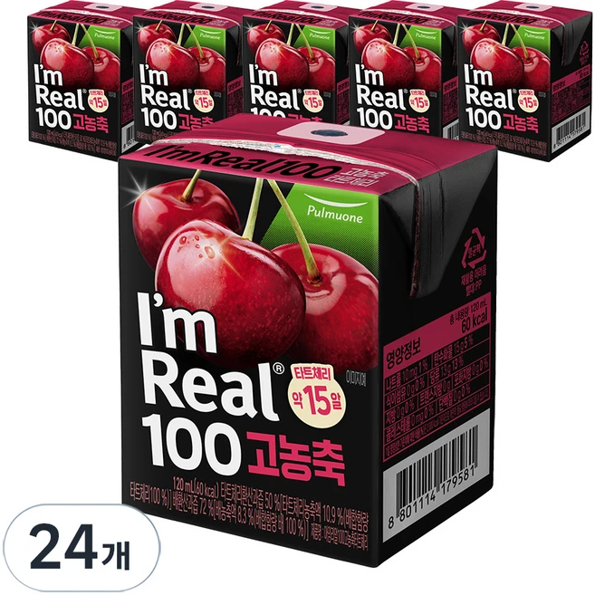 아임리얼 100 고농축 타트체리, 120ml, 24개 - 쿠팡
