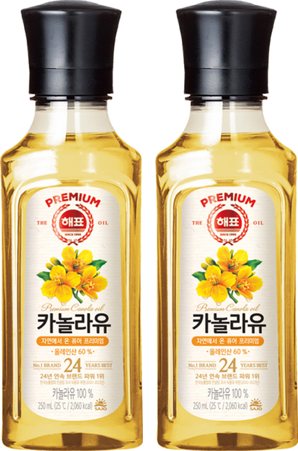 해표 카놀라유, 250ml, 2개