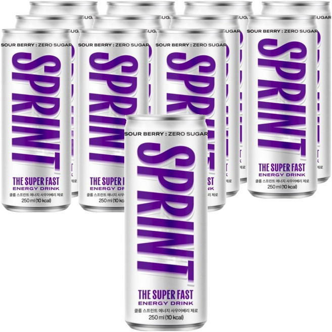 클룹 스프린트 에너지드링크 사우어베리 제로, 250ml, 12개