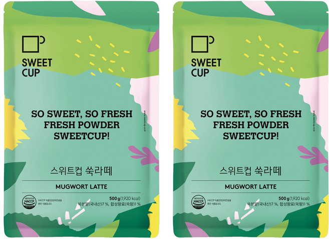 스위트컵 쑥라떼 파우더, 2개, 500g, 1개입