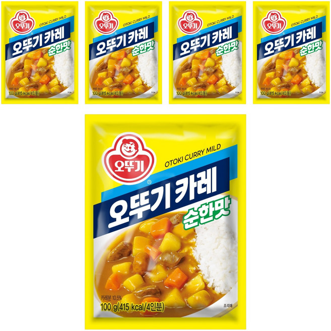 오뚜기 카레 순한맛, 100g, 5개