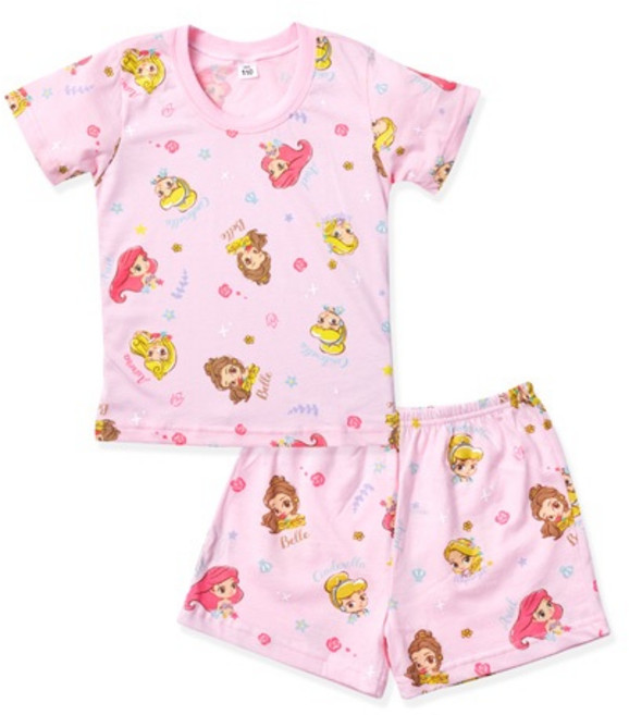 ONEDER 旺達棉品 迪士尼公主系列兒童款短袖套裝 100%棉