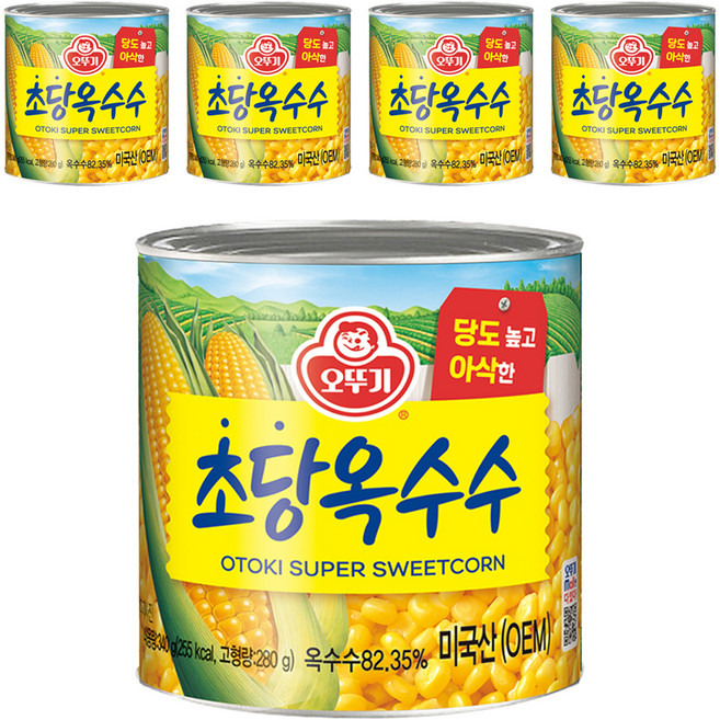 오뚜기 초당옥수수 통조림, 340g, 5개