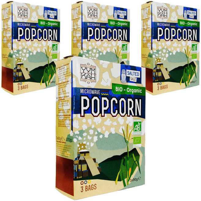 나티스 전자렌지용 유기농팝콘 솔티드, 270g, 4개