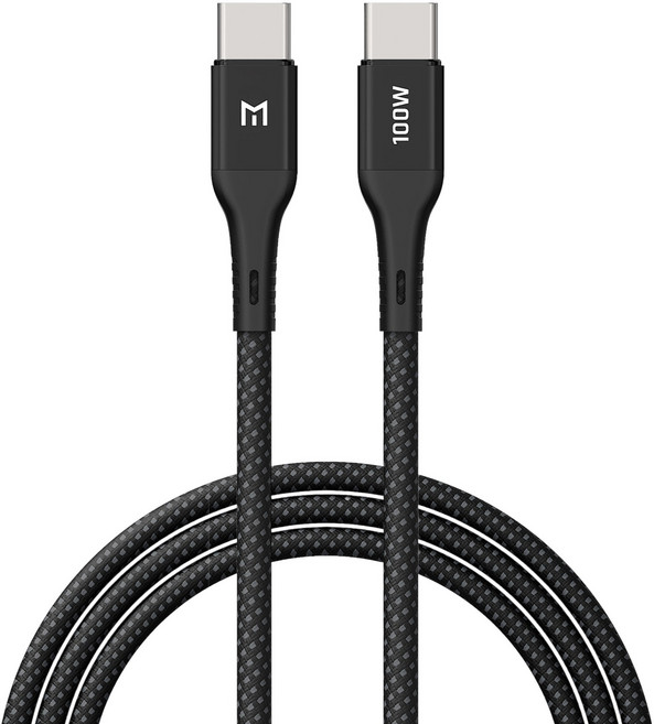 모란카노 C타입-C타입 PD 100W E Marker 칩셋 초고속 충전 케이블, 블랙, 1개, 3m