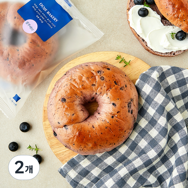 도제식빵 탕종 블루베리 베이글, 100g, 2개, 1개입