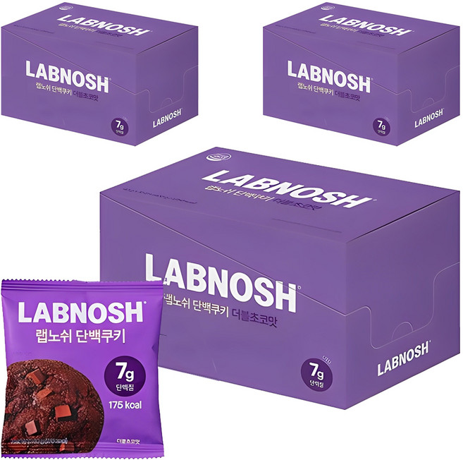 랩노쉬 단백쿠키 더블초코맛, 400g, 3개
