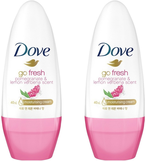도브 석류 앤 레몬 버베나 향 롤온 데오드란트, 40ml, 2개