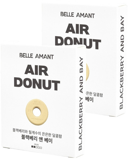 벨르아망 에어도넛 차량용 방향제 리필, 2개, 블랙베리 앤 베이
