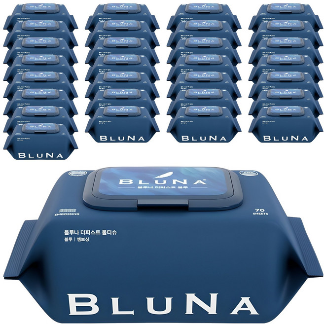 블루나 더퍼스트 물티슈 블루, 70g, 70매, 60개