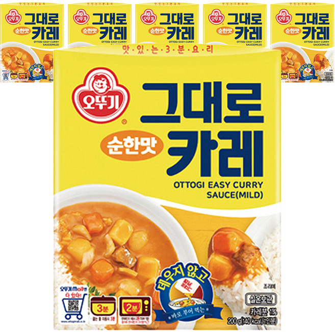 오뚜기 즉석 그대로카레 순한맛, 200g, 6개