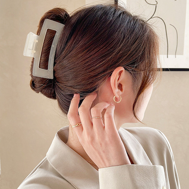 걸핀스 와이드 스퀘어 시럽컬러 빅 집게핀 10.5cm 1035 + 지퍼백 파우치 세트