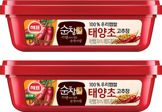 순창궁 우리햅쌀 태양초 고추장, 170g, 2개
