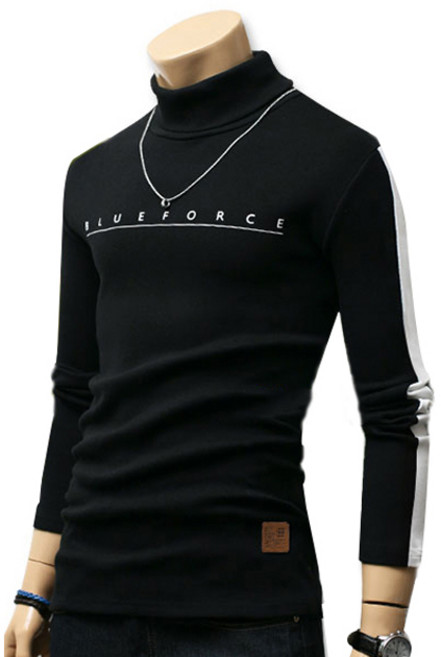 블루포스 남성용 기모 페즐러 빅사이즈 터틀넥 티셔츠