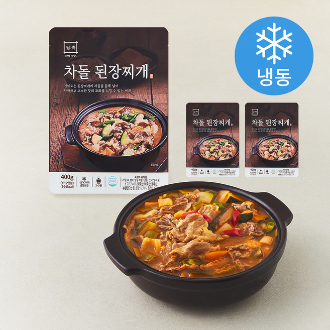 담뿍 차돌 된장찌개 (냉동), 400g, 3개