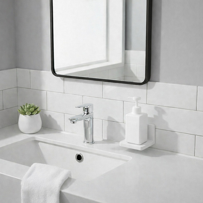 MF스토어 무타공 컬러핏 플로트 미니 선반, 화이트, 1개