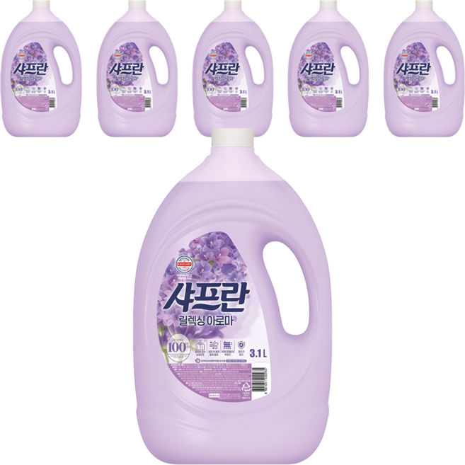 샤프란 섬유유연제 릴렉싱아로마, 3.1L, 6개