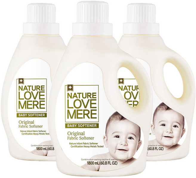 네이쳐러브메레 오리지널 유아섬유유연제 허브가든향 용기형, 1.8L, 3개