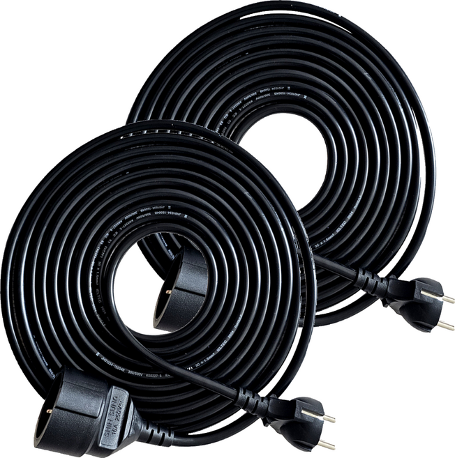 가가전자 코드 전기 연장선 16A 1구 VCTF, 2개, 1.5m, BLACK