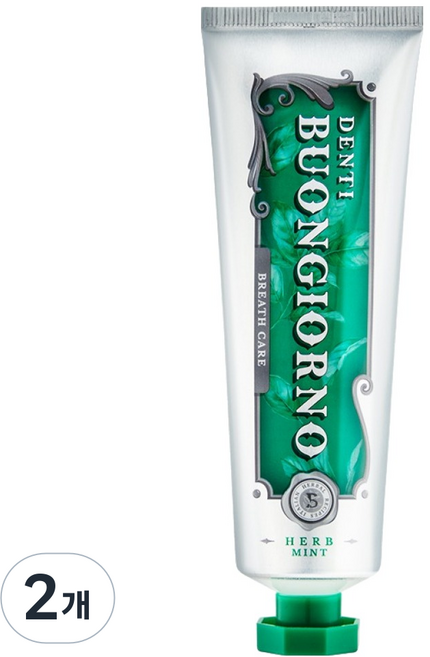 덴티본조르노 구취케어치약 허브민트향, 100g, 2개