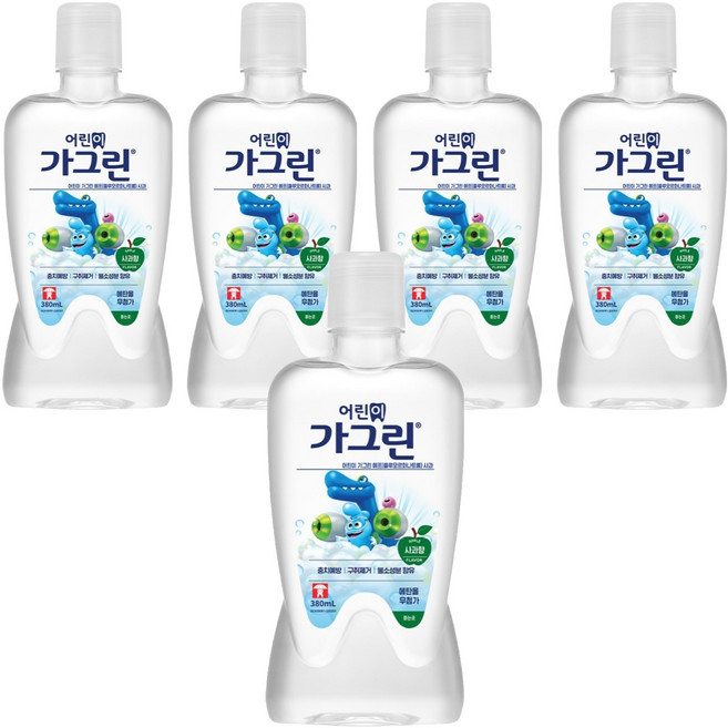 동아제약 어린이용 가그린 사과향, 380ml, 5개