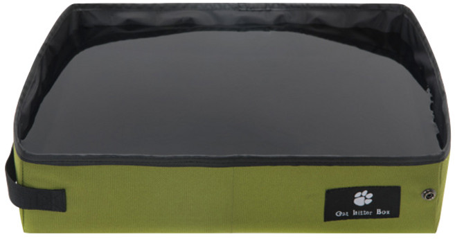 세이코코아 고양이 폴딩 휴대용 평판형 화장실, 올리브그린, 1개