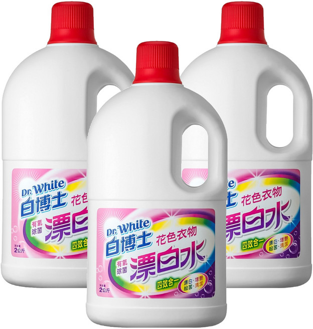 Dr.White 白博士 有氧除菌漂白水 花色衣物, 2kg, 3個