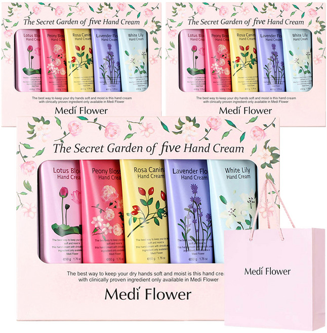 메디플라워 더 시크릿 가든 핸드크림 5종세트, 3개, 250g