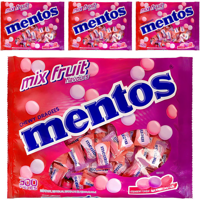 멘토스 어쏘티드 믹스 푸르티향 츄잉캔디, 810g, 4개