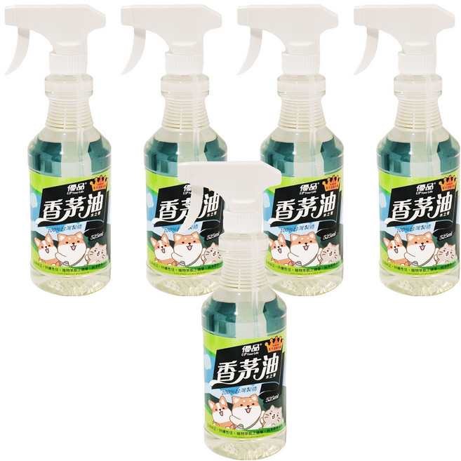 優品 香茅油 噴槍, 525ml, 5瓶, 香茅