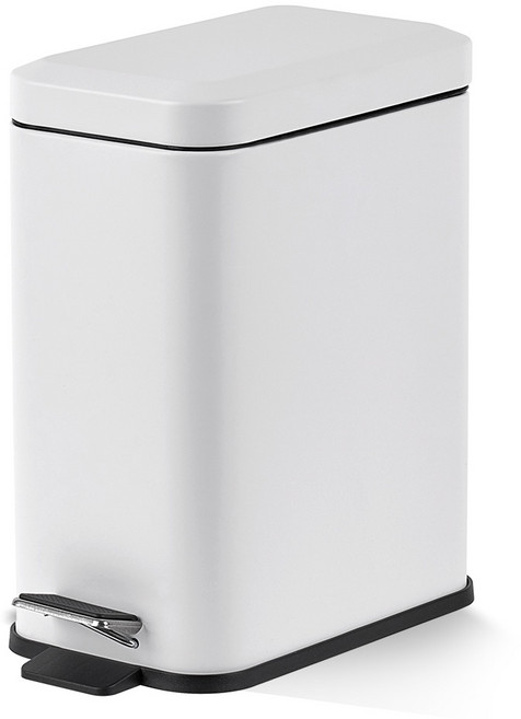 프랑코홈 셀렉트 무소음 페달 휴지통 5L 슬림사각, 화이트