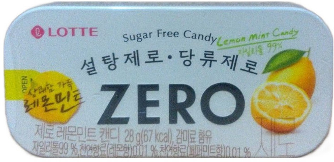 롯데제로 레몬민트 캔디, 28g, 1개