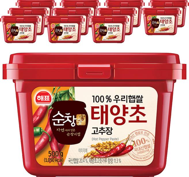 해표 순창궁 우리햅쌀 고추장, 500g, 12개