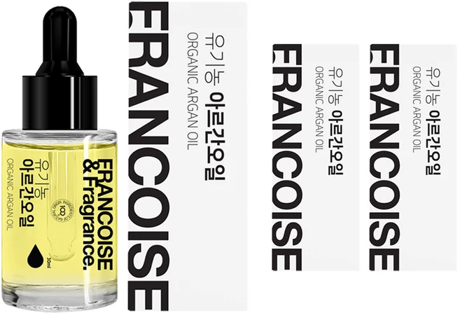 프랑스와즈 유기농 아르간 오일, 30ml, 3개 - 쿠팡