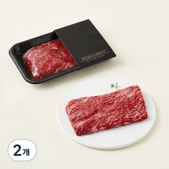 본앤브레드 한우 1++(9)등급 양지(덩어리) 국거리용 (냉장), 200g, 2개