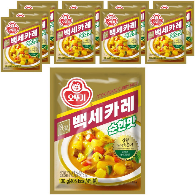 오뚜기 백세카레 순한맛, 100g, 10개